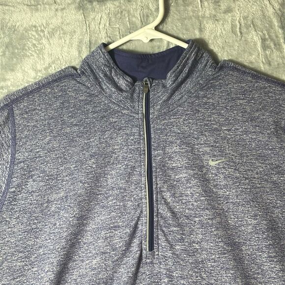 Nike Heathered Purple 1/4 Zip Pullover Thumbholes Size XL - Picture 2 of 10